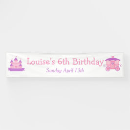 Lona Partido del Cumpleaños de la Princesa Rosa y Púrpu