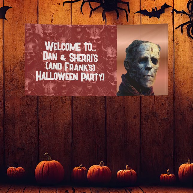 Lona Partido Frankenstein Halloween (Frankenstein Halloween Party Banner)