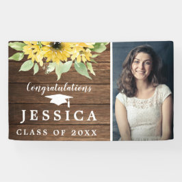 Lona Partido Rústico de Graduación de Fotos para Gradua