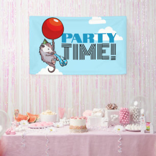 Lona PARTY TIME! Fiesta Possum Funny Flotando Opossum