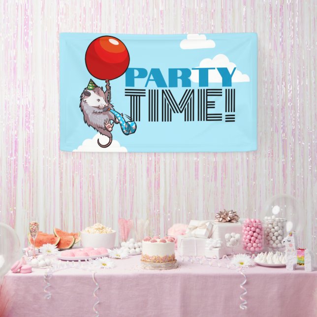 Lona PARTY TIME! Fiesta Possum Funny Flotando Opossum (Fiesta)