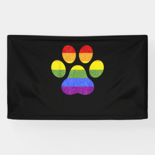 Lona Pasta arcoiris Imprimir perro Paw simpatizante del