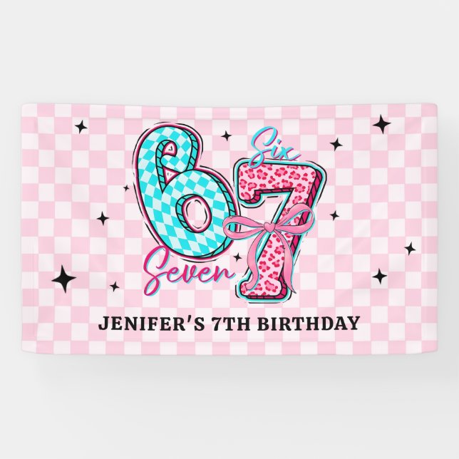 Lona Pastel 67 Six Seven Girl Birthday Party (Horizontal)