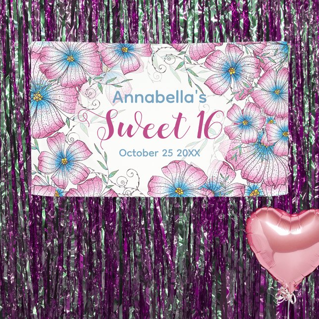 Lona Pastel Bohemio Floral Azul Dulce Azul Rosa 16 (Subido por el creador)