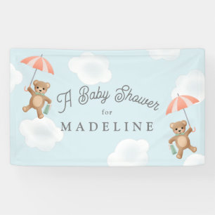 Lona Pastel Classic Teddy Bear Peach Blue Baby Shower