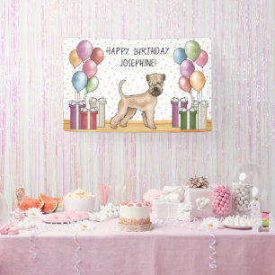 Lona Pastel de Cumpleaños Feliz Soft-Coated Wheaten Ter