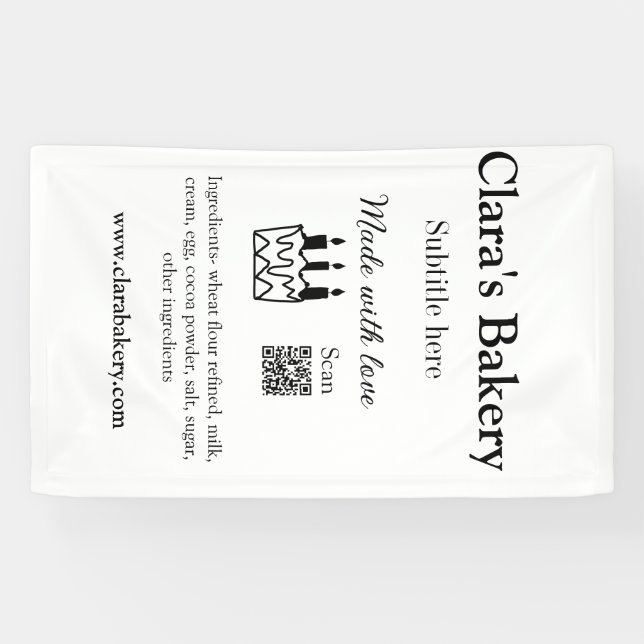 Lona Pastel de panadería agregar ingredientes hechos co (Horizontal)