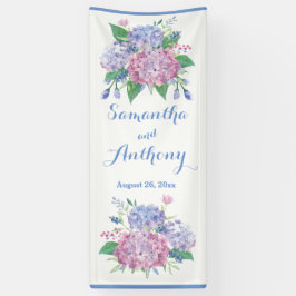 Lona Pastel Hydrangeas - Banner Boda vertical
