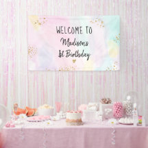 Pastel Rainbow Pink Gold Birday