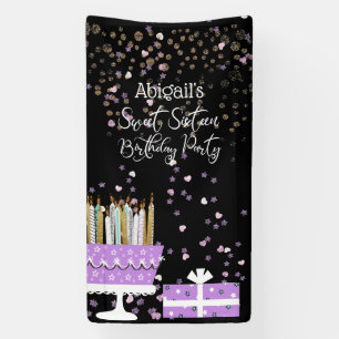Lona Pastel y Velas dulces 16 Purpurinas