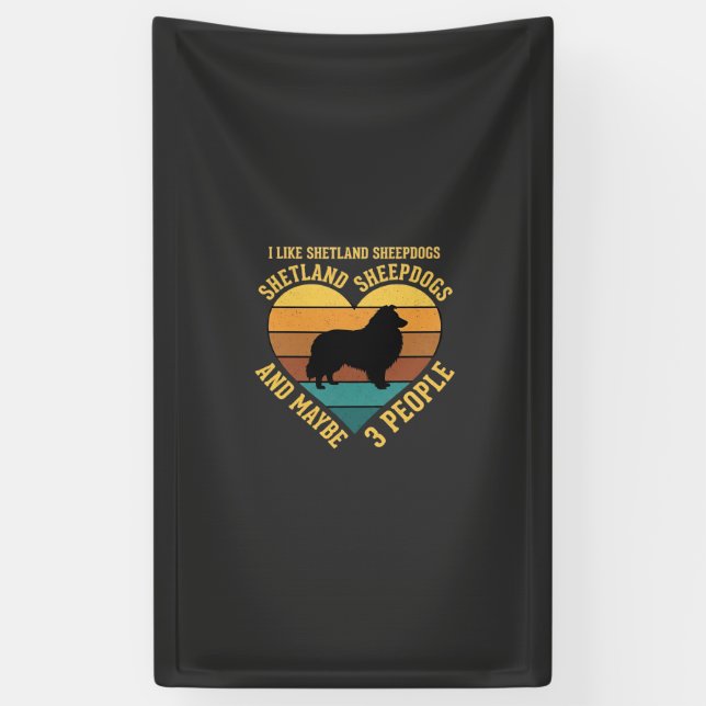 Lona Pastores de las Islas Shetland Retro Corazón Amant (Vertical)
