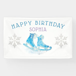 Lona Patinaje helado feliz cumpleaños personalizado