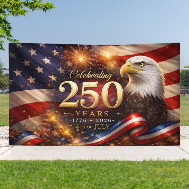 Lona Patriotic 250th Anniversary Banner (Afuera)