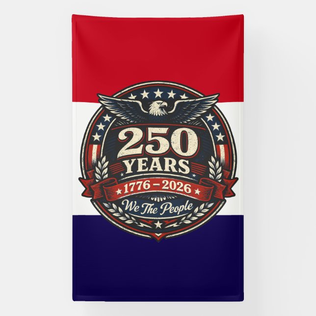 Lona Patriotic 250th Anniversary Emblem  (Vertical)
