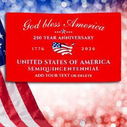 Lona Patriotic God Bless America 250 Semiquincentennial