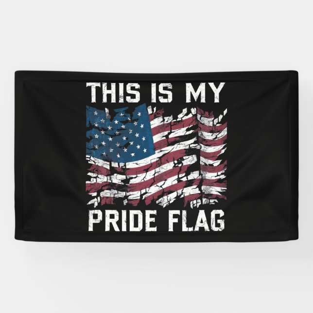 Lona Patriótico Americano Esta Es Mi Bandera De Orgullo (Horizontal)