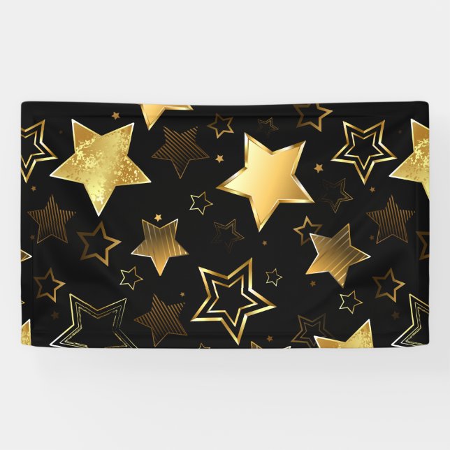 Lona Patrón continuo con estrellas doradas (Horizontal)