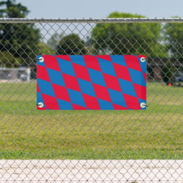 Lona Patrón de bandera de diamantes de Baviera azul y r