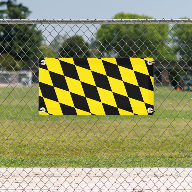 Lona Patrón de bandera de diamantes de Baviera negra y  (in situ)