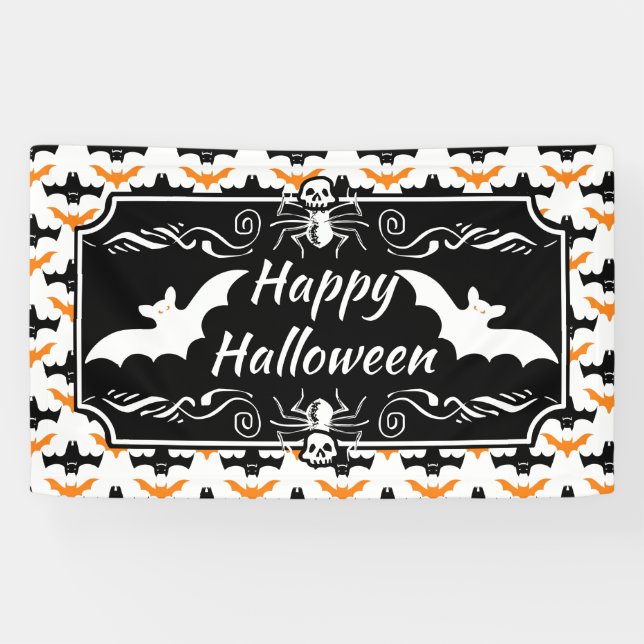Lona Patrón de Bat Halloween (Horizontal)