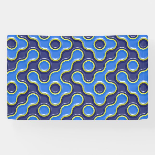 Lona Patrón de blobs azul (Horizontal)