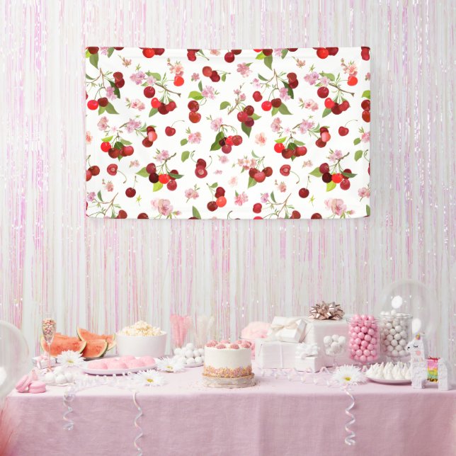 Lona Patrón de cerezas 1 (Fiesta)