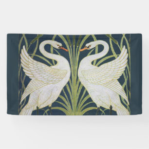 Lona Patrón de cisnes Art Nouveau: Impresión de cisne d