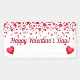 Lona Patrón de corazón de confetti rojo el día de San V