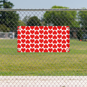 Lona Patrón de corazón rojo, romántico, amor