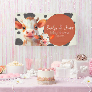 Lona Patrón de estampado de vaca en acuarela para baby 