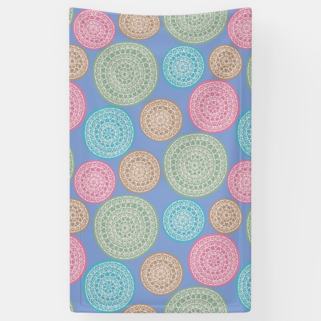 Lona Patrón de Mandalas de flores escandinavas 1 (Vertical)