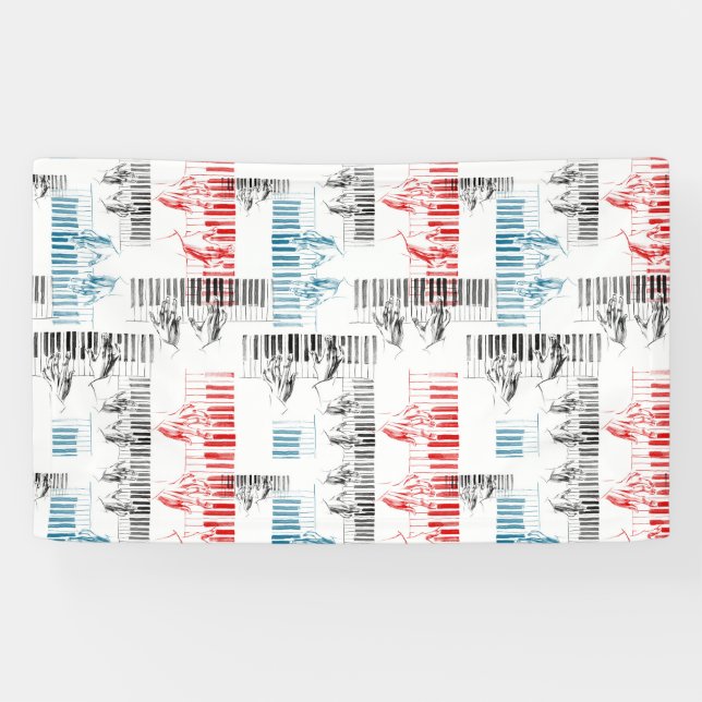 Lona Patrón de manos pianistas (Horizontal)