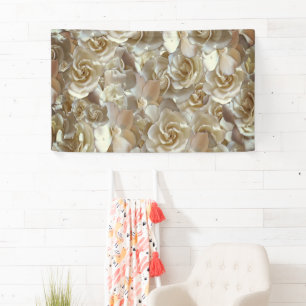 Lona Patrón de Rosa Marfil – Arte Floral Elegante