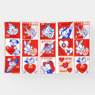 Lona Patrón de sello vintage de San Valentín de los año