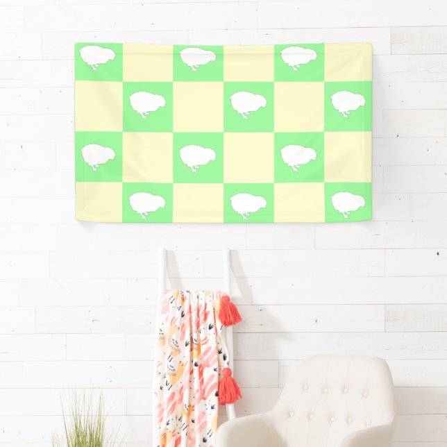 Lona Patrón de tablero de cheques de Pascua con motivo  (In situ)