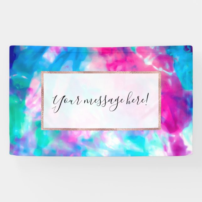 Lona Patrón de tinte azul rosado de Guay Artsy Girly (Horizontal)