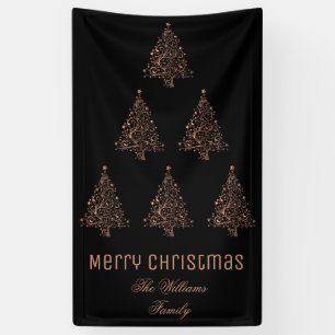 Lona Patrón del árbol de navidad de merry de cobre marr