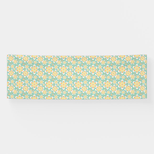 Lona Patrón floral amarillo (Horizontal)