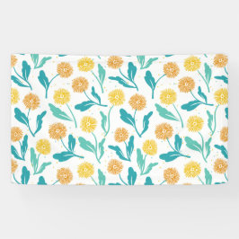 Lona Patrón floral de Dandelion amarillo - Inspirado en