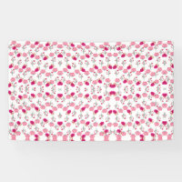 Patrón floral simétrico de jardín en rosa rojo y r