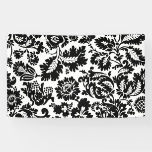 Lona Patrón floral veneciano en negro y blanco de Willi