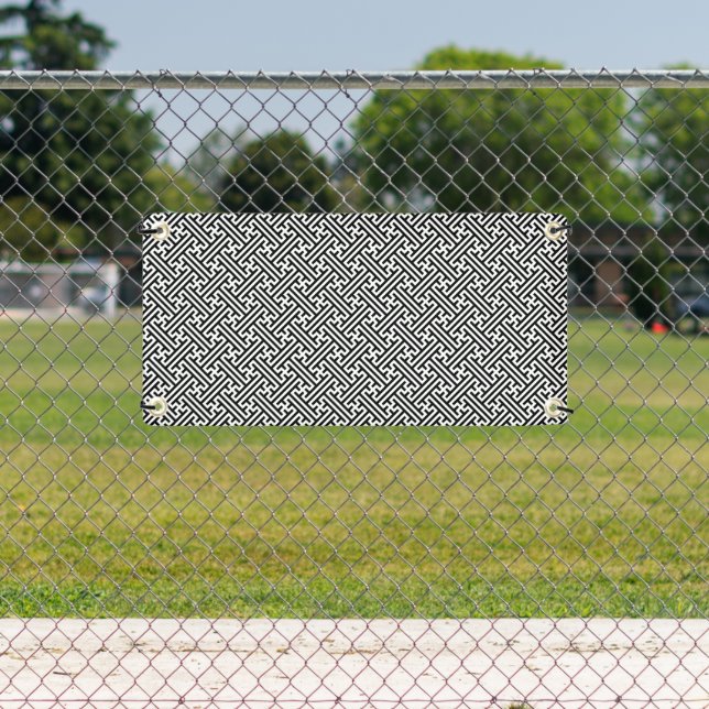 Lona Patrón Sayagata, japonés, negro y blanco (in situ)
