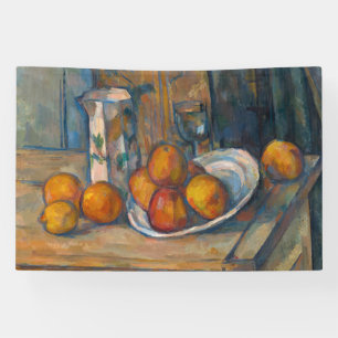 Lona Paul Cezanne - Bodegón con jarra de leche y frutas