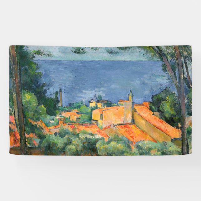 Lona Paul Cezanne - Estaque con techos rojos (Horizontal)