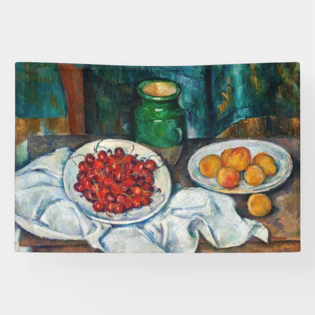 Lona Paul Cezanne - Todavía la vida con cerezas y guiso (Horizontal)