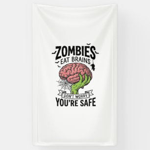 Lona Payaso Zombie Come Cerebros Estás Seguro Halloween