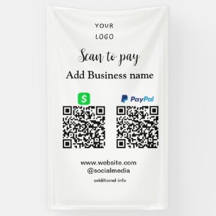 Lona Paypal Cashapp scan para pagar QR añadir nombre de