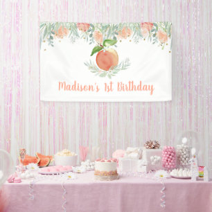 Lona Peach Floral Greeneration Cumpleaños