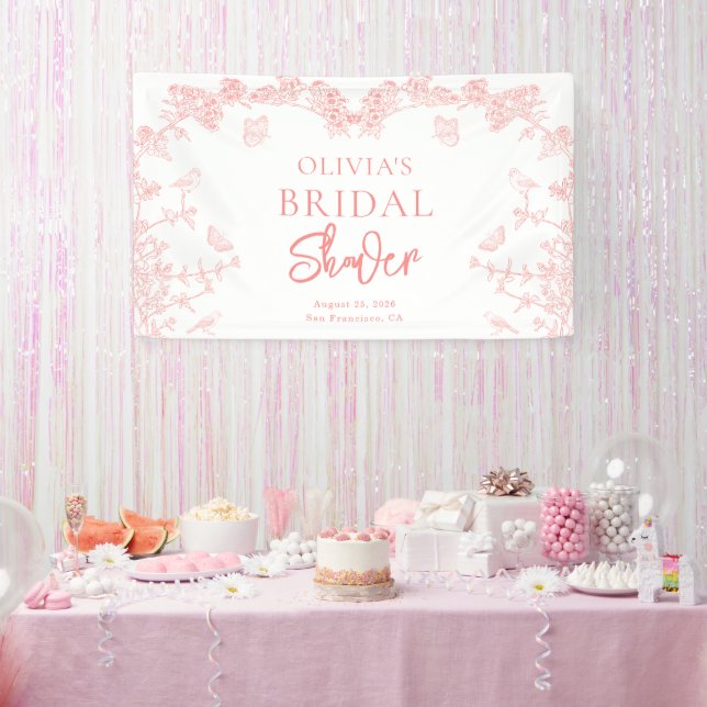 Lona Peach Peach Pink Garden Chinoiserie Bridal Shower (Fiesta)