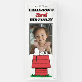 Lona Peanuts Snoopy Dog House Birthday Banner